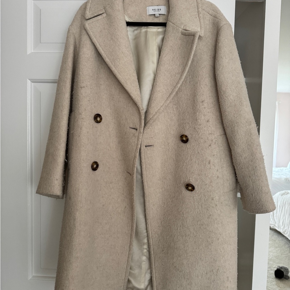 Reiss Beige Wool Coat